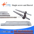 Bimetal extruder screw barrel for plate